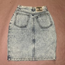 Vintage 1990  s Jordache Basics Acid Wash Denim Skirt, Deadstock NWT, Size 11
