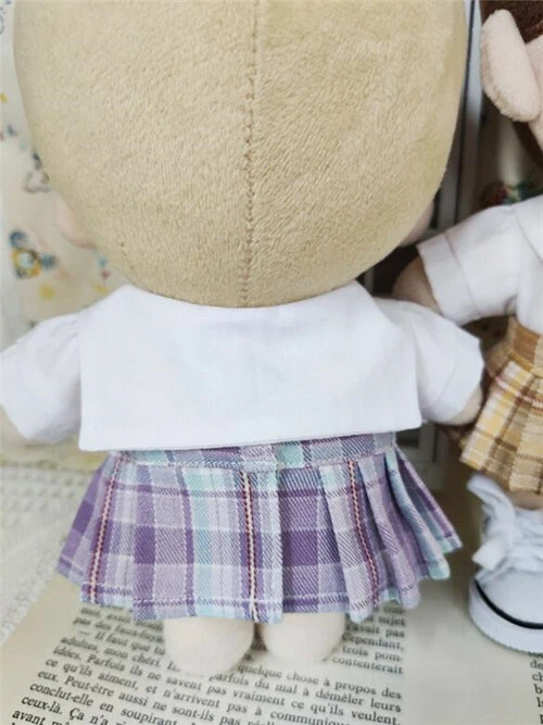 Peluche 20 cm Muñeca Ropa Uniforme Marinero Plisado Falda Trajes Vestir Foto 3 de 4