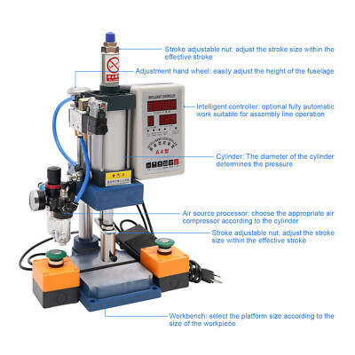440LB/200KG Pneumatic Punch Press Machine Desktop Punching Press Machine 110V US