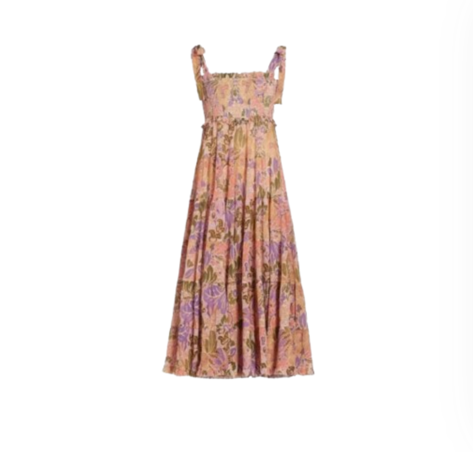Zimmermann Violet Tiered Sundress Midi Dress Womens 1 Small