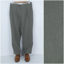 Mens Trousers 33 Waist 28 Leg BHS Dress Suit Office Green Pants Slacks
