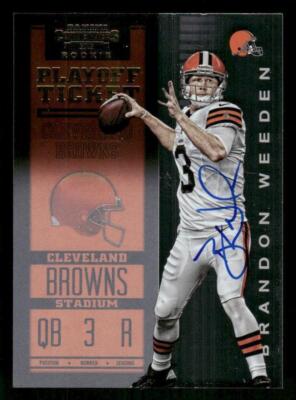 2012 Panini Contenders Brandon Weeden Auto Playoff Ticket AU,SN #206 Card #/99