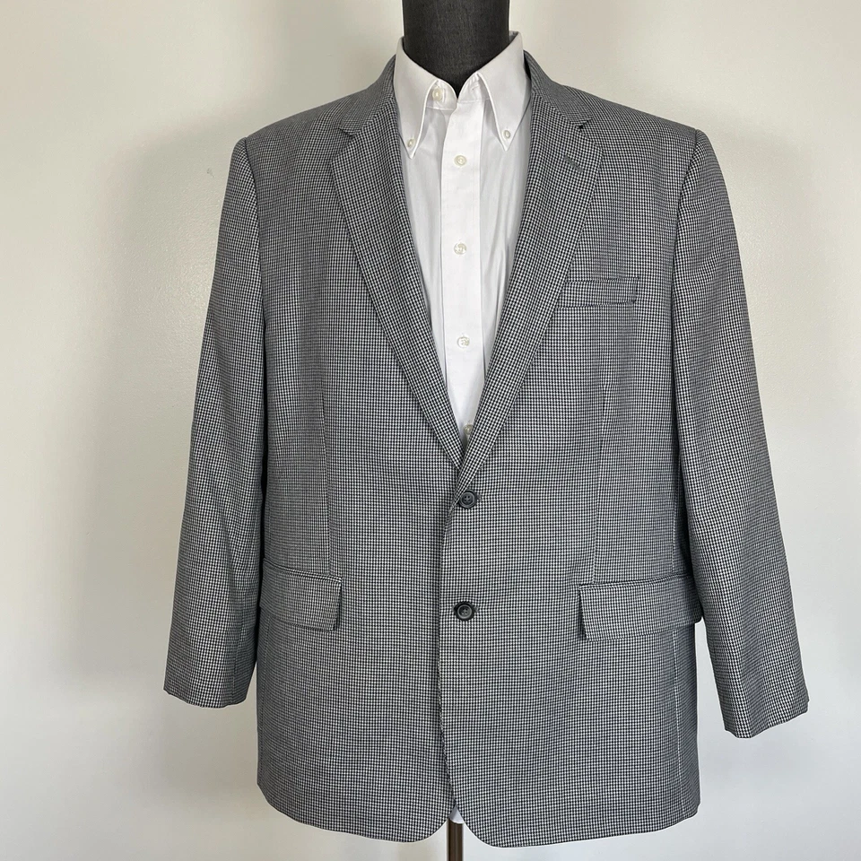 Casaco esportivo masculino Croft and Barrow 46R azul preto cinza poliéster multicolorido - Imagem 2 de 4