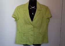 Soon Green Short Sleeve Lined Jacket, Size 16, New Without Tags