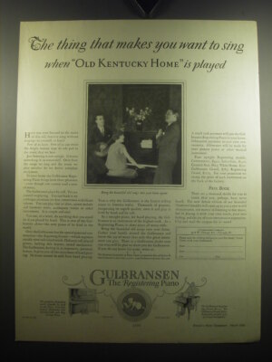 1926 Gulbransen Piano Ad - The thing that makes you want to sing