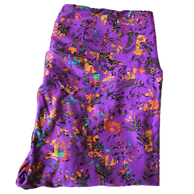 LuLaRoe One Size OS Leggings Purple Orange Teal Flower Floral Print