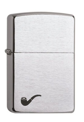 ZIPPO Pfeifenfeuerzeug Pipe Lighter chrom mit speziellem Inlay 60001199NEU