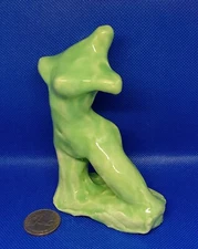 "Emerald Dream" - Original Clay Sculpture. Signed. Hand made and glazed.