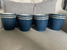 Over and Back Blue and White Mugs Set of 4