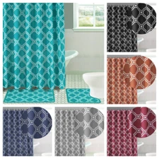 15PC Bathroom Bath Rugs Mats and Shower Curtain Set 2-Tone Mix Color Honey