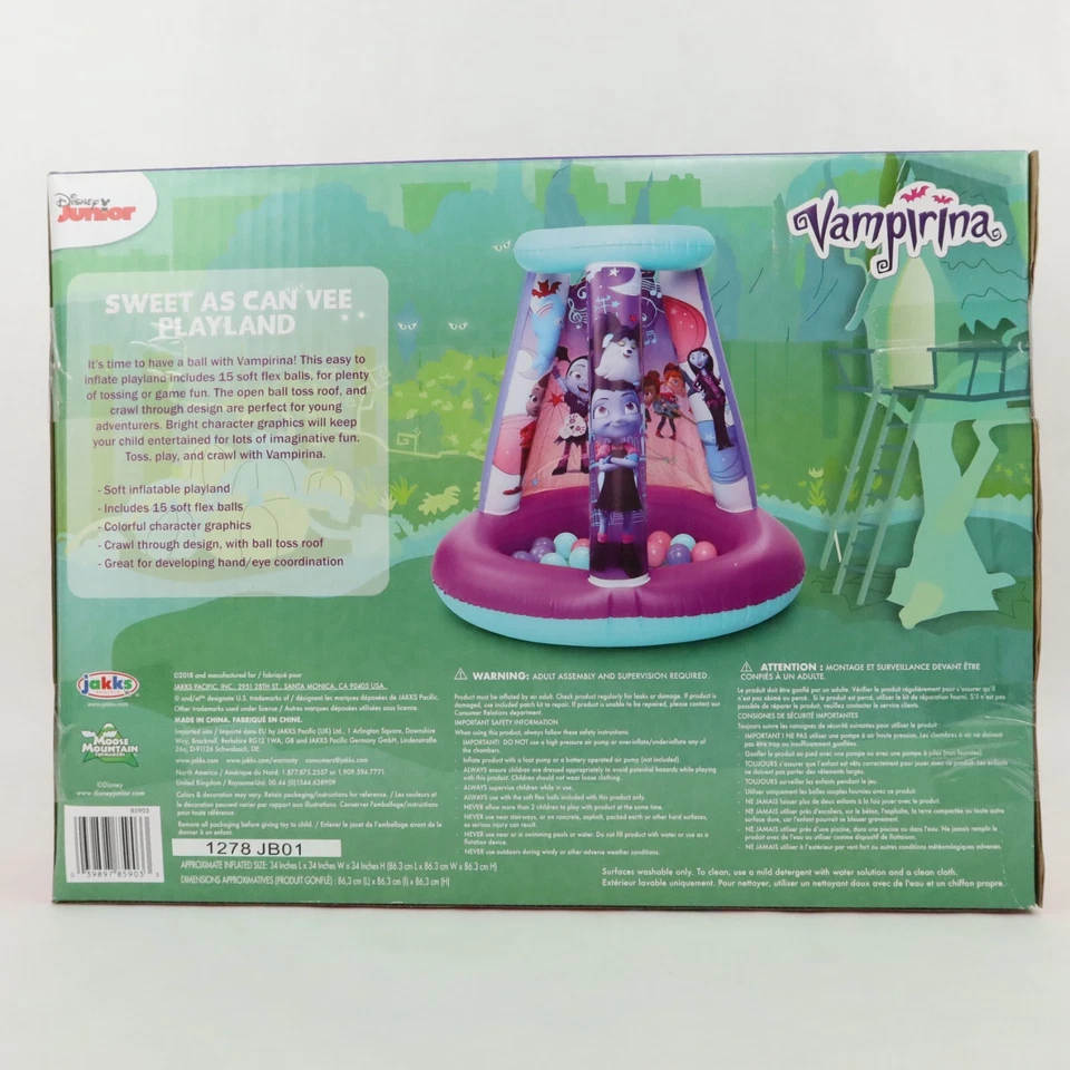 Disney Vampirina Ball Pit Inflable Playland Sweet as Can Vee 15 Bolas Junior Foto 4 de 4