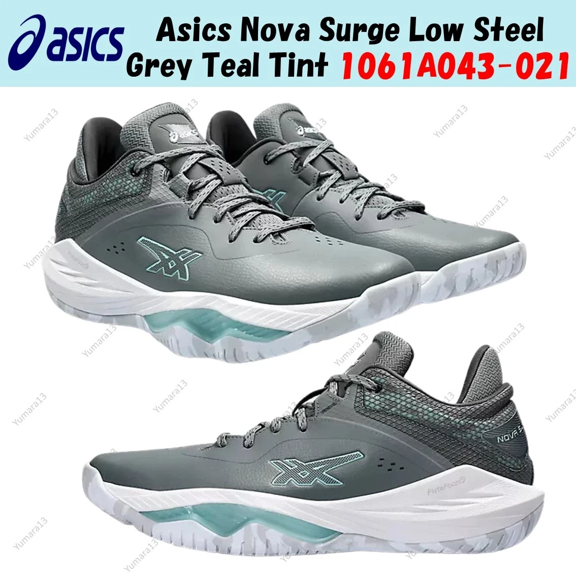 Asics Nova Surge Low Steel Grey Teal Tint for sale | eBay