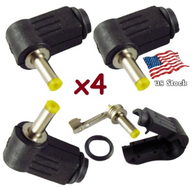 4-Pack DC Power 4.0x1.7mm Right Angle Male Plug Solder Connector Adapters
