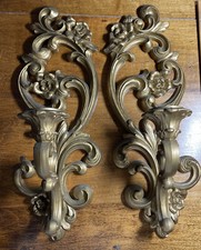 1970s Wall Sconces Homco 15 Inch Vintage Candle Wall Decor Candle Holders 4118