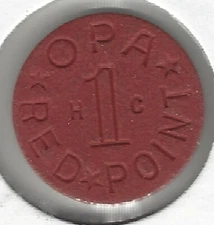 WWII Ration Token, OPA Red 1 Point, Letters H C, Office of Price Administration