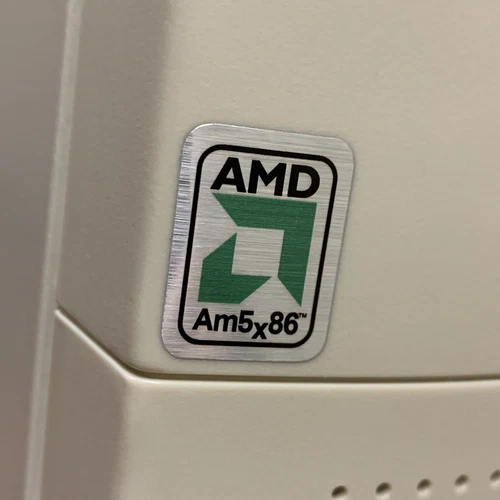 AMD AM5x86 486 Processor Computer Case Badge FLAT Sticker Retro PC
