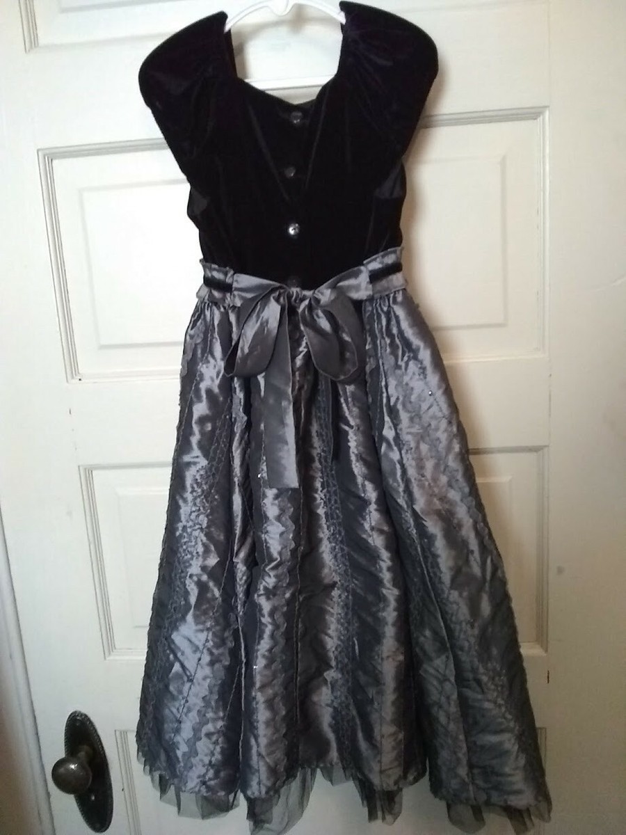 Robe De Fille Jona Michelle Noir/grise Pour événement - Taille 8 - Occasion Très Bon état