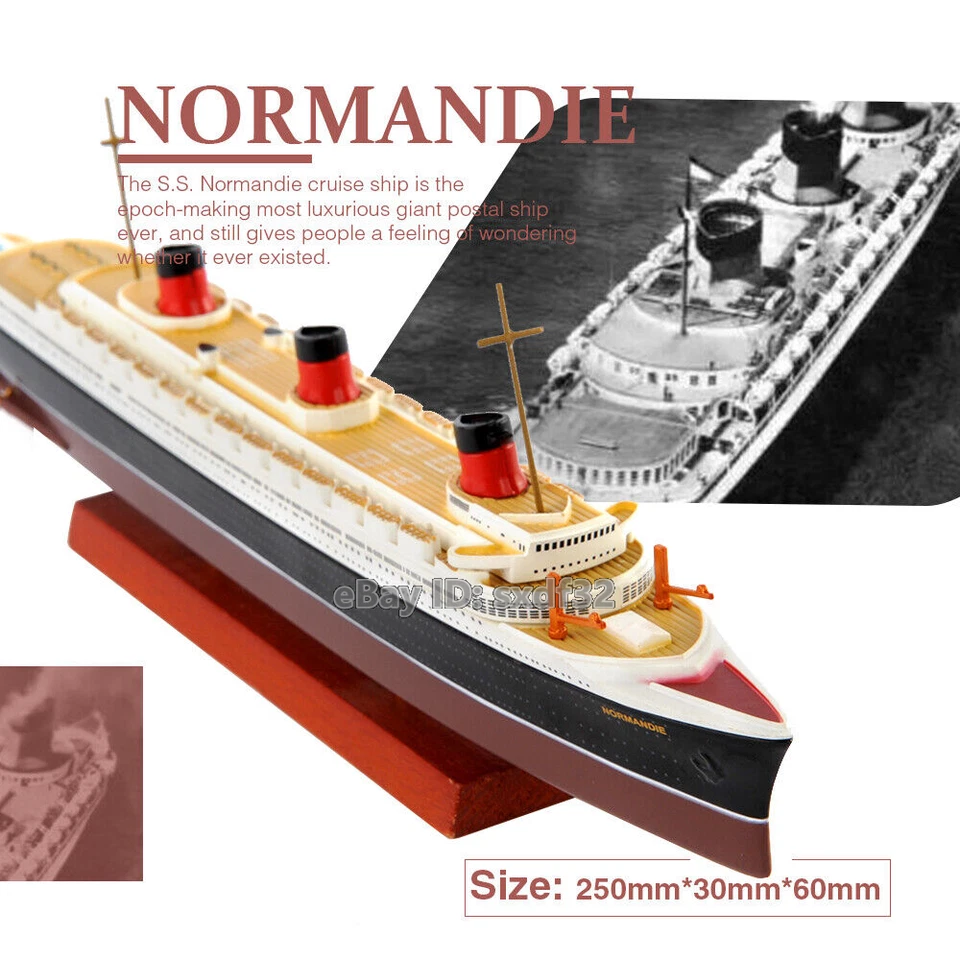 1/1250 Diecast Boat S.S. Normandie Cruise Ship Ocean Liner Model Models In Case - Image 2 of 4