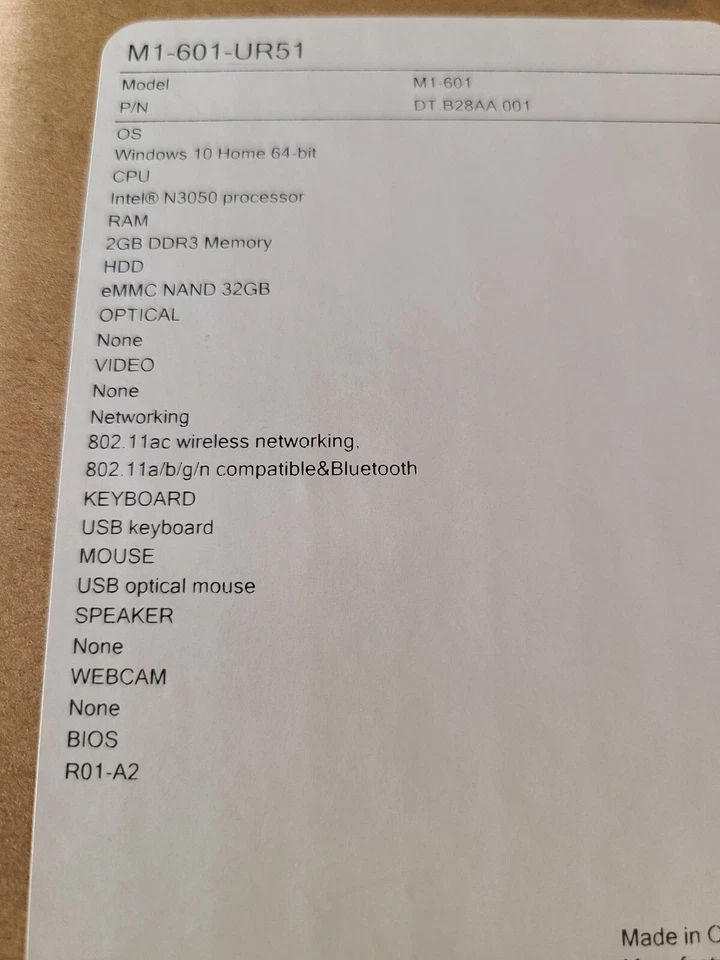 Acer Revo Build M1-601-UR51 SFF PC Intel N3050/2GB DDR3L/32GB eMMC/Win10 *NEW* - Image 2 of 4