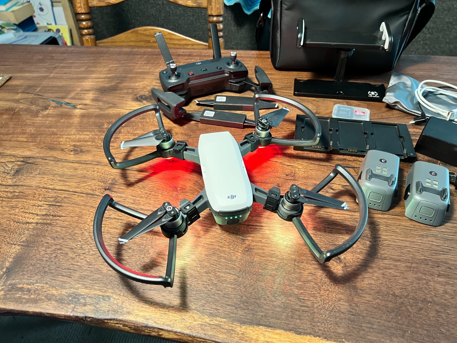 DJI Spark Fly More Combo Camera Drone - Alpine White, 3 batteries + extras-image