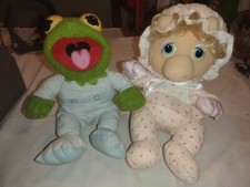 Pampers Muppet Babies Kermit The Frog Miss Piggy Plush Toy 1984 Vintage