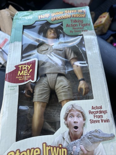 Steve Irwin Talking Action Figure Doll Wildlife Adventure Crocodile Hunter New - Picture 6 of 10