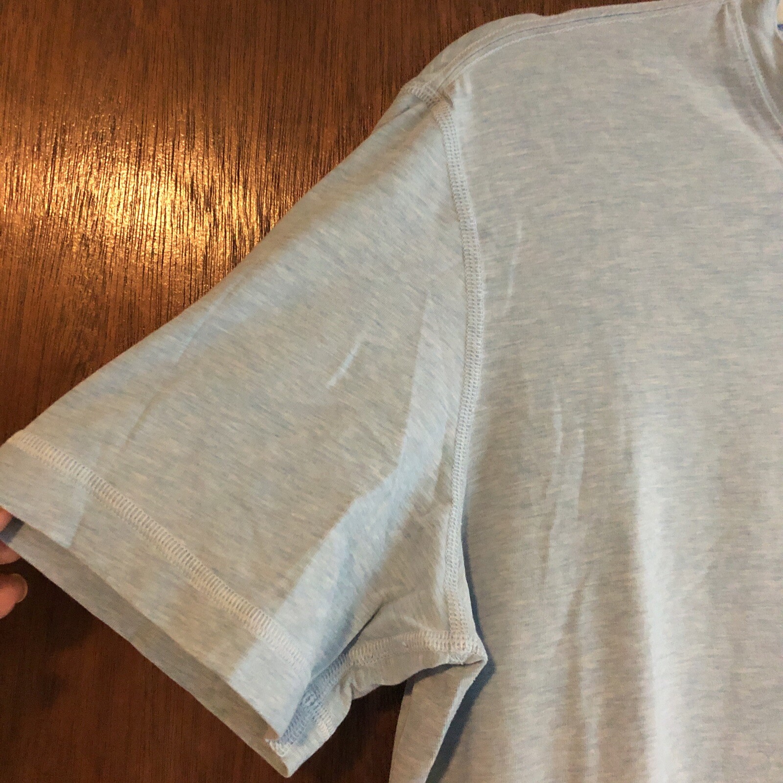 lululemon mens basic tee light blue stretch size … - image 3