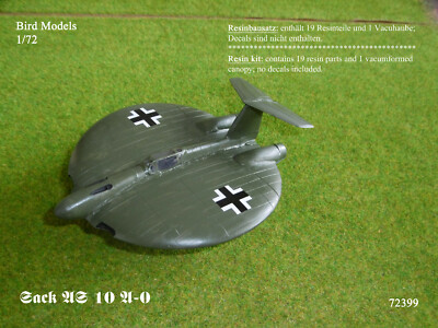 Sack AS 10 A-0 Rundflügelstrahljäger  1/72 Bird Models Resinbausatz / Resin kit