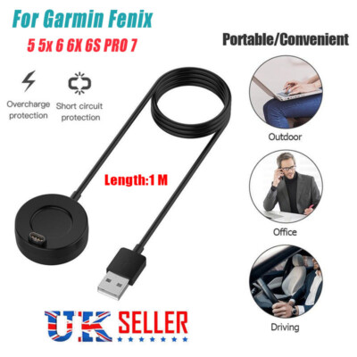 USB Charger Charging Cable Dock For Garmin Fenix 6S 6X