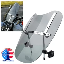 Smoke 7/8'' 1'' Handlebars Windshield Windscreen Universal Fit For Harley Honda