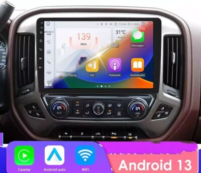 Car GPS Carplay Stereo Radio For 2014-2018 Chevrolet Silverado GMC Sierra Wifi