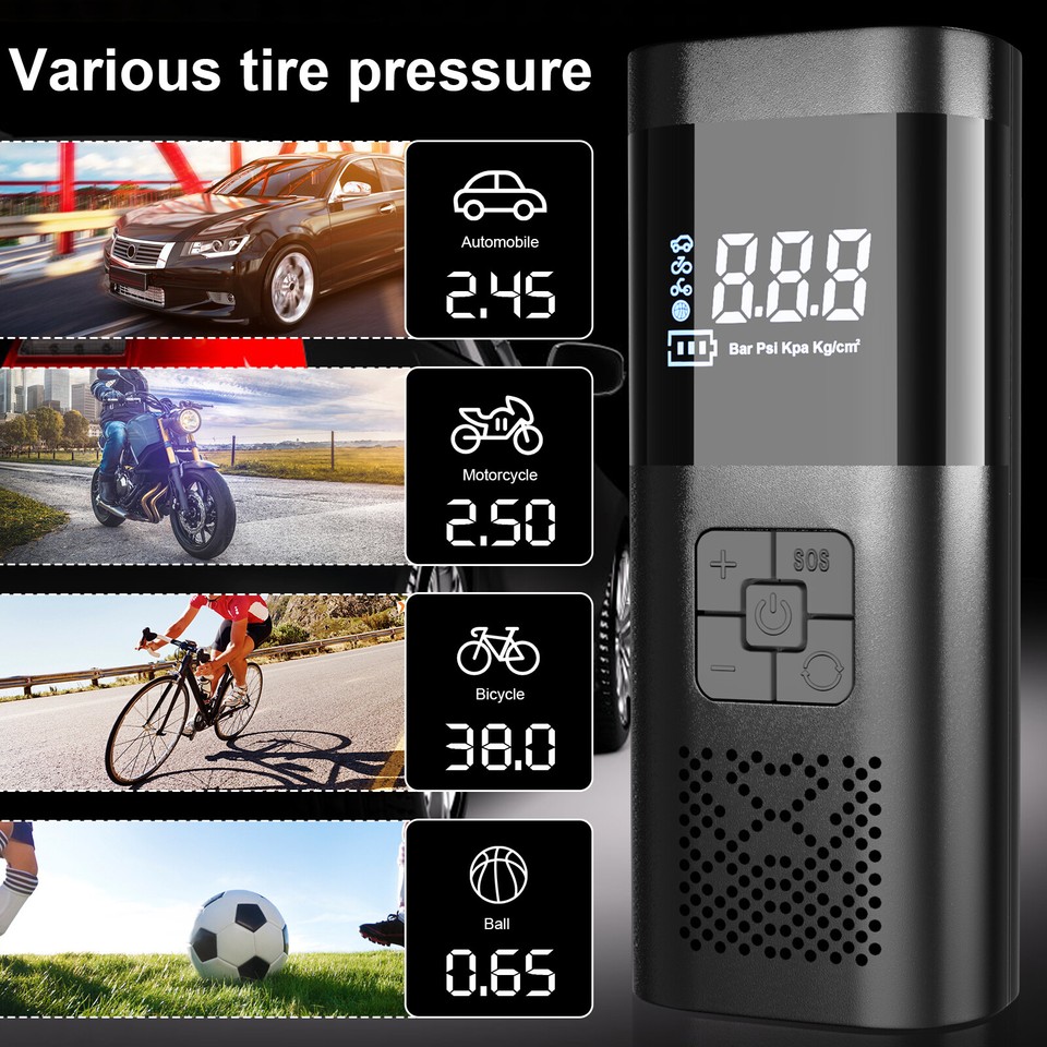 Tire Inflator Portable Air Compressor, 150PSI Auto Air Pump for Car