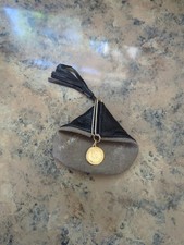 Vintage Firenze Fiocchi Italian Leather Triangle Coin Purse Queen Victoria Coin