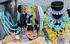Vintage To Now SPRING Floral Costume Jewelry Lot Of 33 VIBRANT - Some Signed