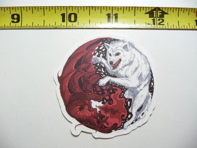 WOLF SNAKE FIGHT SMALL STICKER DECAL DOG WILD ANIMAL FUNNY