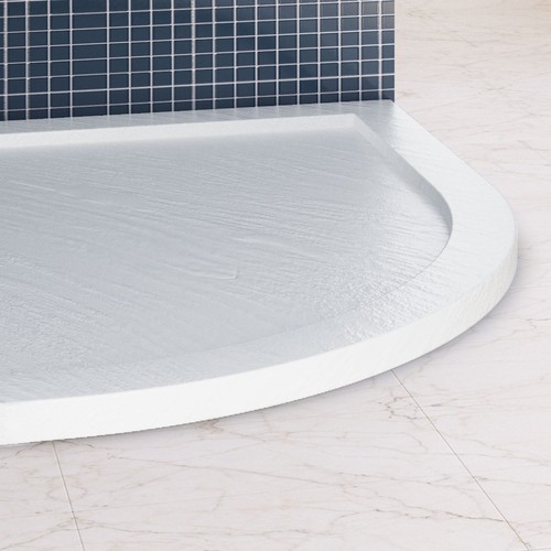PIATTO DOCCIA ACRILICO 90x90 SEMICIRCOLARE ANGOLARE BAGNO BIANCO EFFETTO PIETRA - Foto 4 di 6