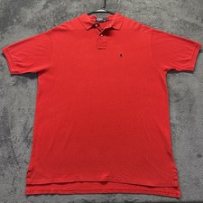 Vintage Polo Ralph Lauren Polo Shirt Mens XL Made In USA Red Embroidered Pony