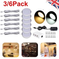 LED Under Cabinet Lights Kitchen Closet Recessed Spot Light Fitting UK Plug in