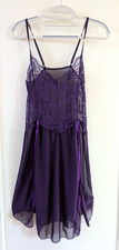 Sz M Purple Chemise Lace Whimsy Goth Dark Fairy Slip Dress Nightgown Babydoll