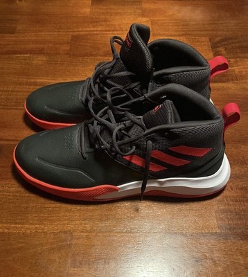 adidas EE9630 Mid Top Basketball Sneakers Black Red Cloudfoam Comfort 