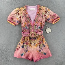 La Fuori Women’s Small Hand Painted Silk Romper Sustainable Fashion Wearable Art