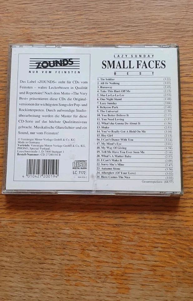 CD Small Faces Best - Lazy Sunday Zounds - Bild 2 von 2
