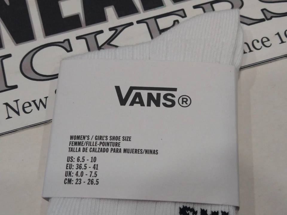 Vans Womens PREMIUM Ruffle Hem Socks - White / Black - Size: 6.5-10 - NWT - RARE - Image 3 of 4