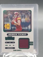 SAM HOWELL 2022 CONTENDERS GREEN ROOKIE TICKET SWATCHES ROOKIE RC JERSEY Q5939