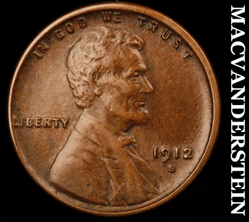 1912-S Lincoln Wheat Cent- Semi Key- Extra Fine Better Date No Reserve #J2174