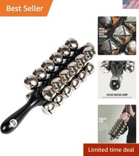 Ergonomic Hand Sleigh Bells with Solid Wood Base - Perfect for Caroling  Stages