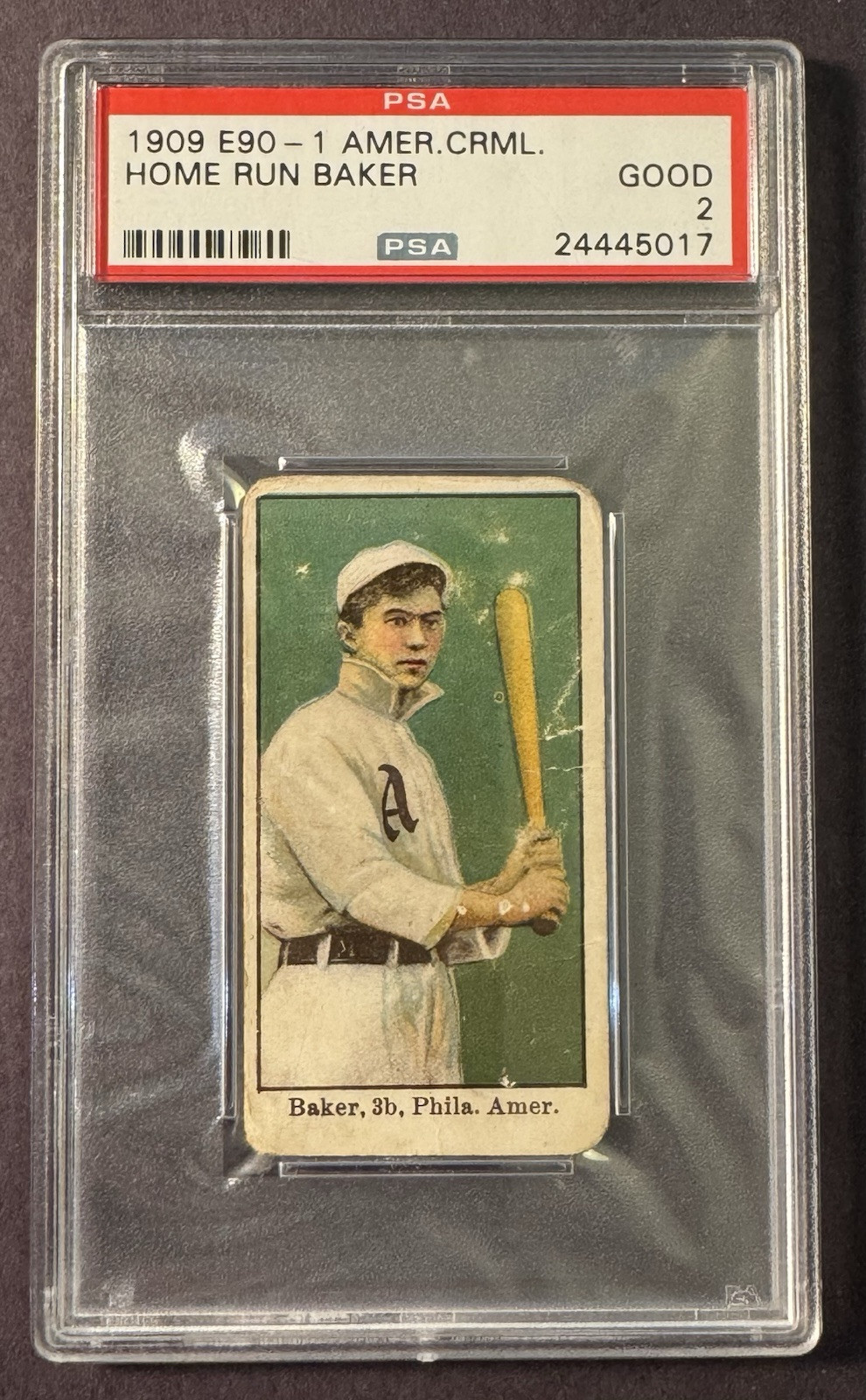 1909 E90-1 American Caramel Home Run Baker PSA 2 Philadelphia Athletics