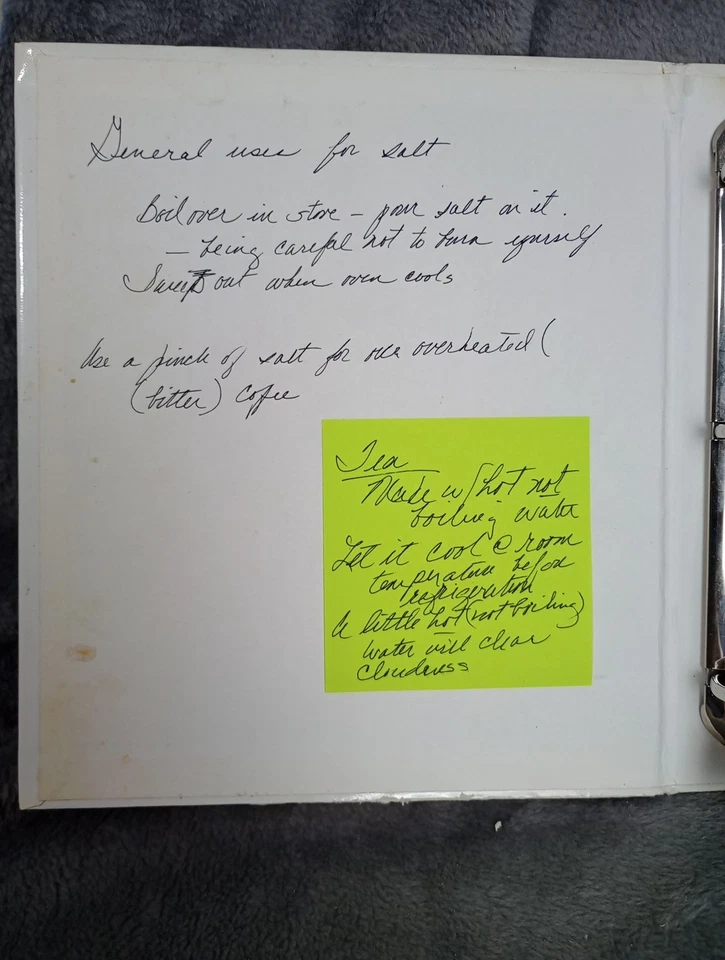 Estate Mixed Recipe Collection Hand Written Newspaper Articles Etc.  Cookbook  - Image 2 of 4