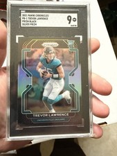 2021 Chronicles Trevor Lawrence Prizm Black Silver Rookie #PB-1 SGC 9 MT Jaguars