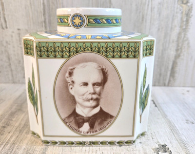 Royal Worcester Sir Thomas Lipton Commemorative Tea Caddy Bone China England